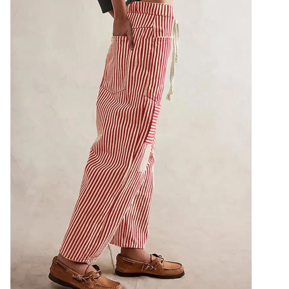 3  left ! SALE ! boho striped barrel jeans - Picture 2 of 5